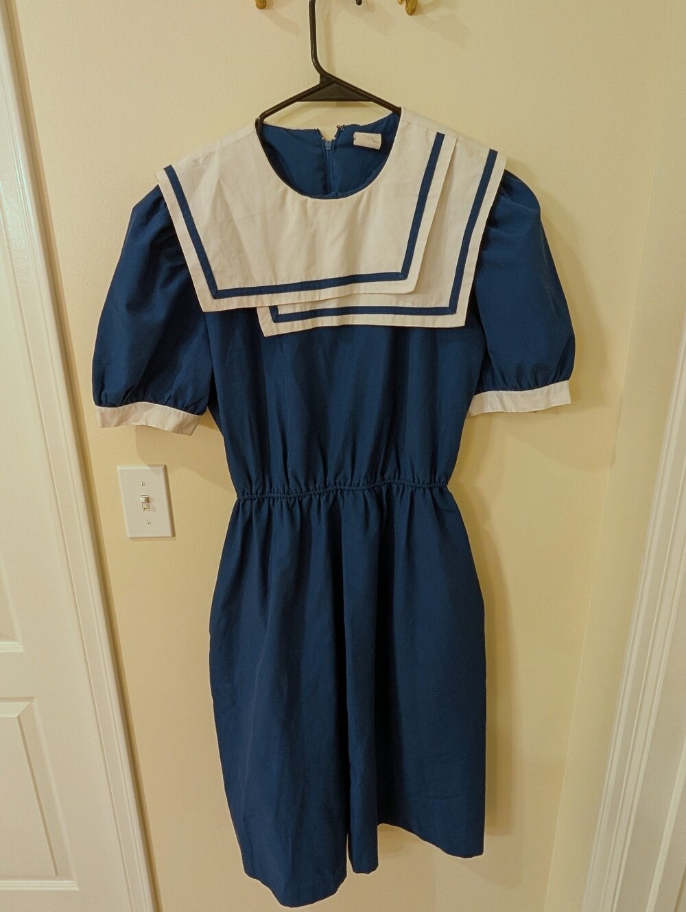 Vintage 80’s does 50’s Nautical Blue & White Dress